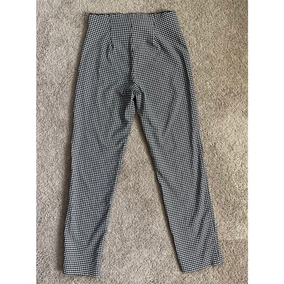 ELLE Pull On Stretch Comfort Skinny Fit Gingham Plaid Ankle Dress Pants Women M - Picture 3 of 6